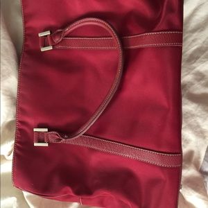 Fossil red soft briefcase